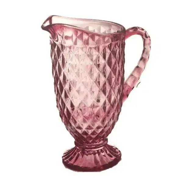 Jarra de Vidro Vitral Verre Rosa Quartzo Mimo STYLE TC19090 6486