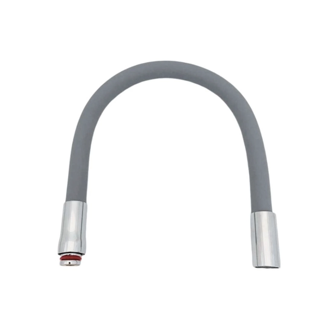 Tubo Bica 5/8" Flexível Silicone Cinza Aço Inox Para Torneira