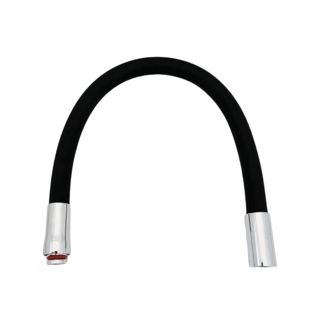 Tubo Bica 5/8" Flexível Silicone Preto Aço Inox Para Torneira