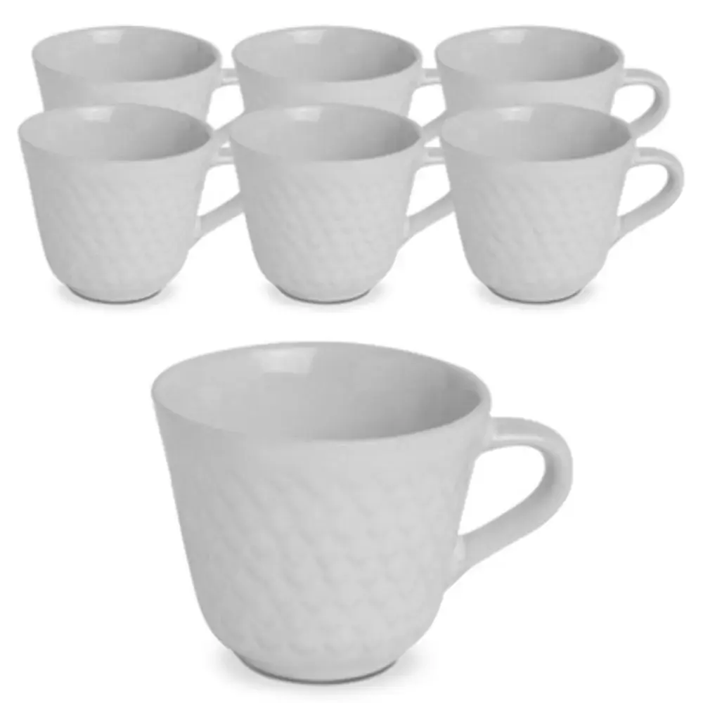 Jogo De Xicara P/cafe De Porcelana Conica Branca