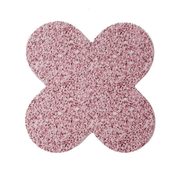 Forminha 4 Petalas C/glitter Rosa Claro
