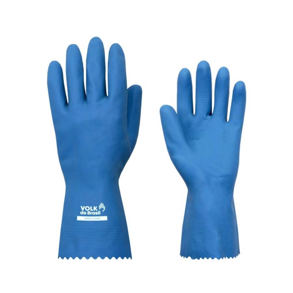 Luva Volk Verniz Silver Azul Slim Media 1un