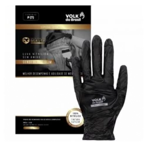 Volk Luva Nitrilica Sensi Black Slim P S/amido 10un Pct