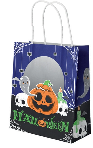 Sacola Kraft Halloween Sorriso 17,5x8,5x21,5cm Ref7250 Lc Embalagens