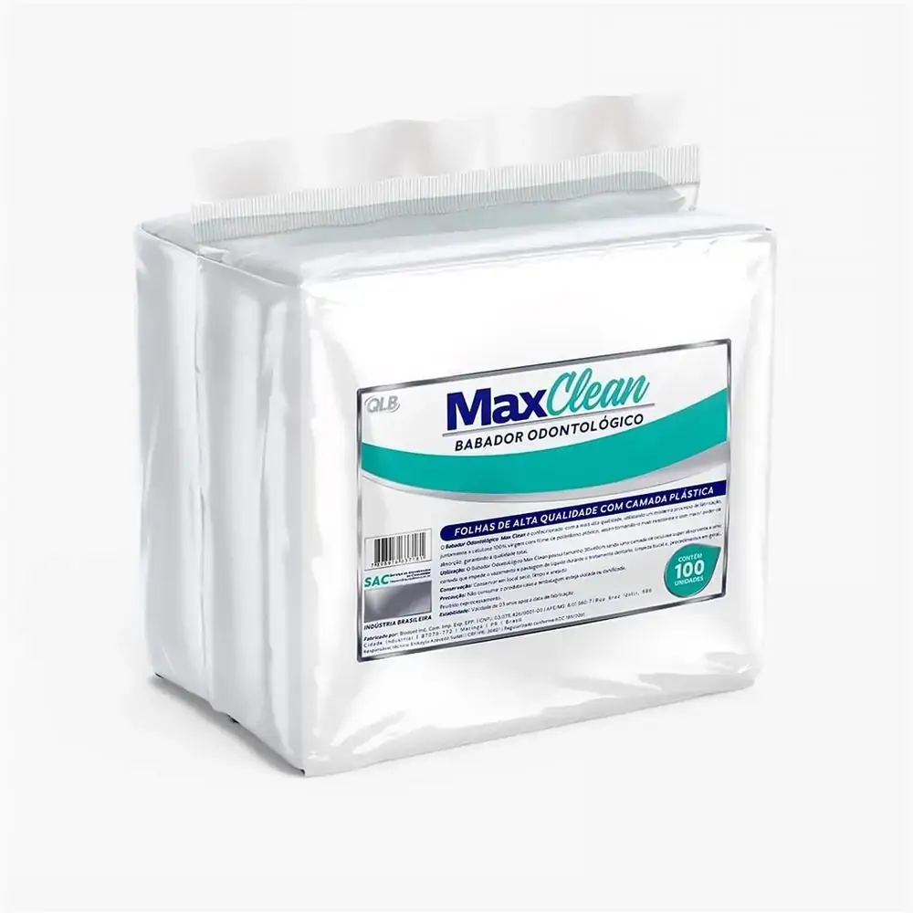 Babador Odontologico Descartavél Max Clean - 100 unidades