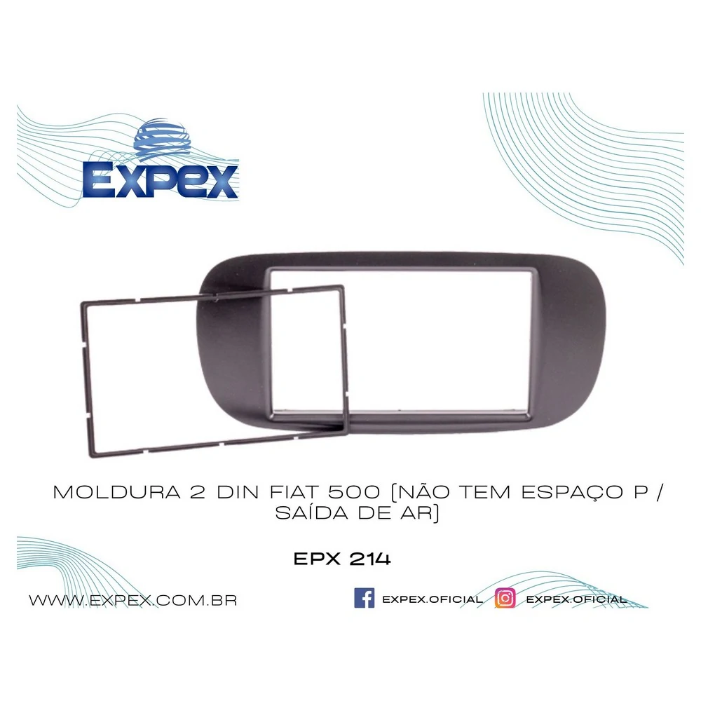 Moldura de Som 2 Din Preta - EXPEX EPX214