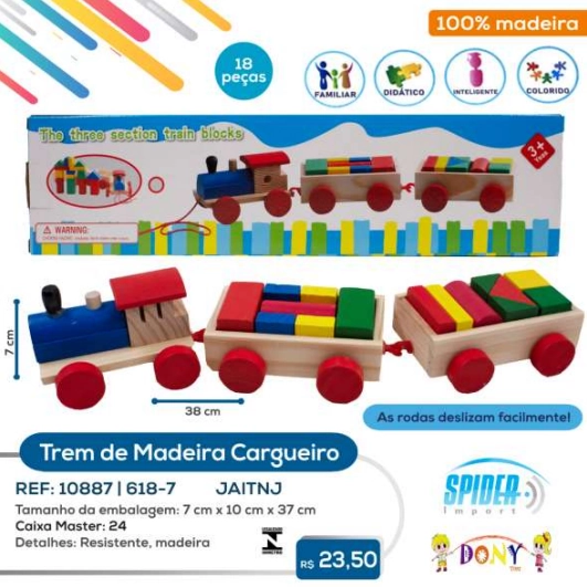 Brinquedo Trem Educativo Ref.10887 Spider Import