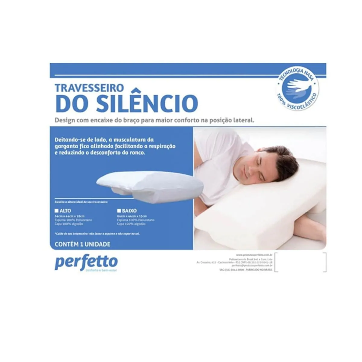 Travesseiro Do Silêncio Perfil Alto - Perfetto Silêncio Alto