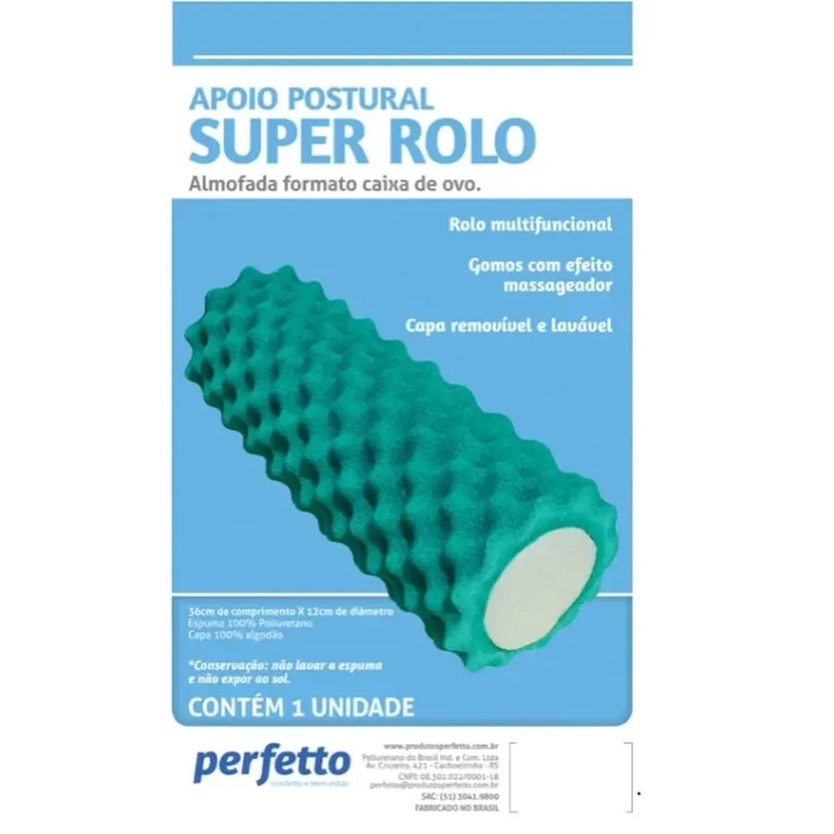 Apoio Super Rolo Rabatan - Perfetto Apoio Super Rolo Rabatan Capa Branca - Perfetto