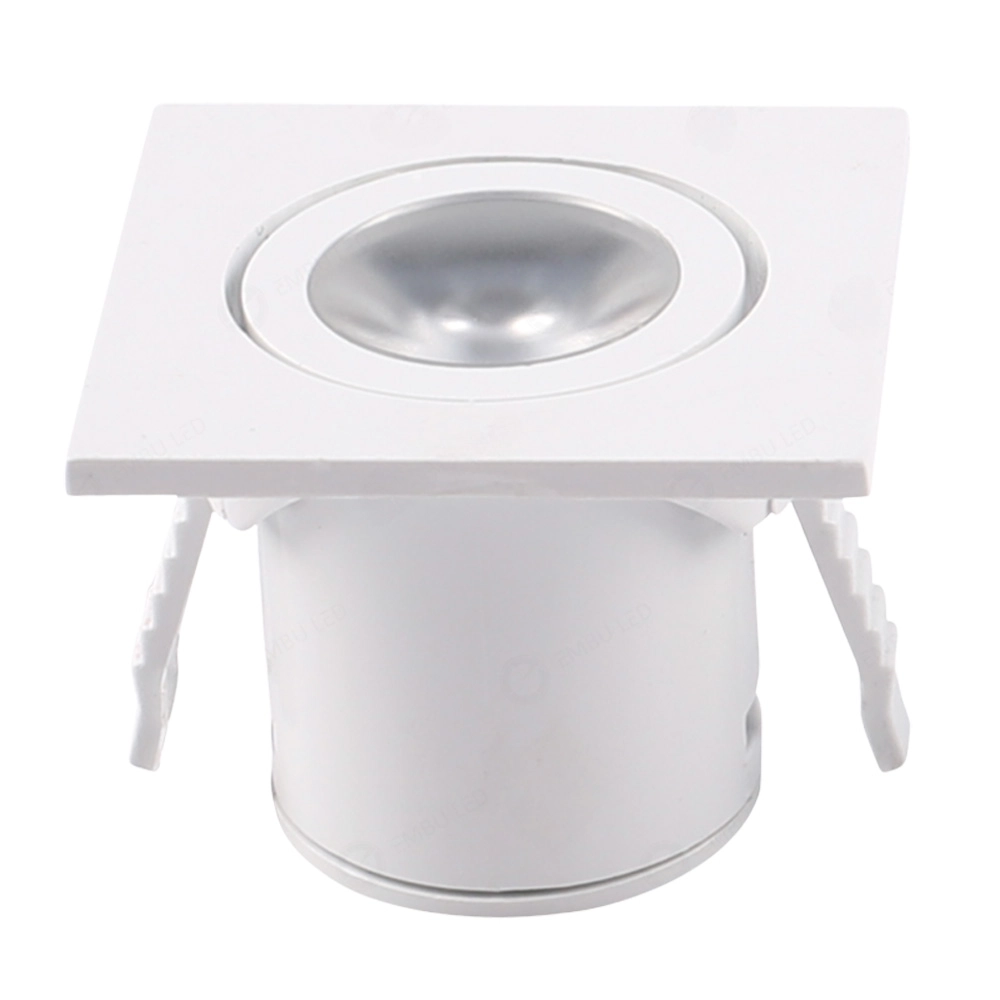 Mini Spot Embutir Para Movéis Quadrado Branco 3 5cm Led 1w 3000k Bivolt