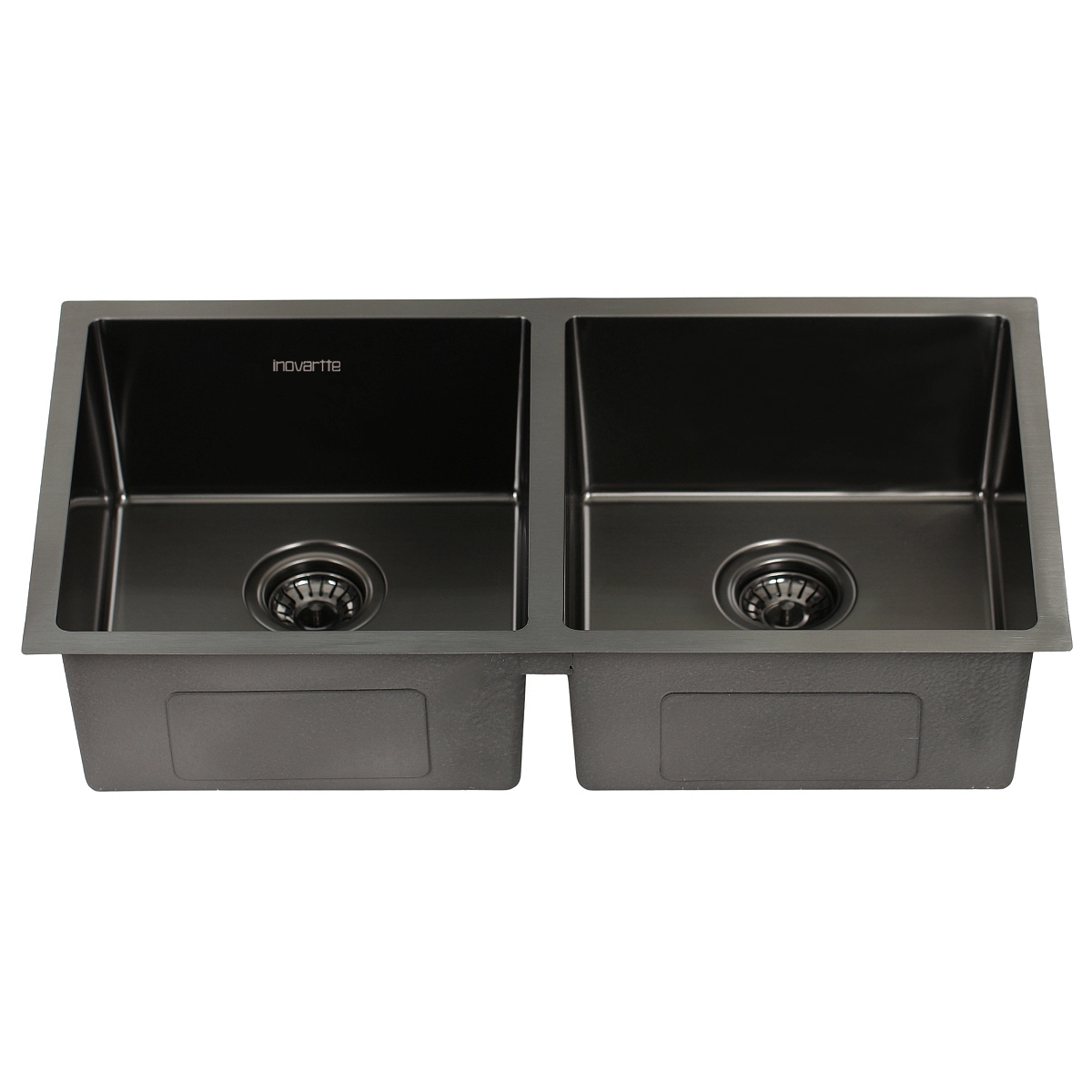 Cuba Dupla Preta Aço Inox 304 Cozinha Área Gourmet Moderna com Válvula Inovartte ICB08