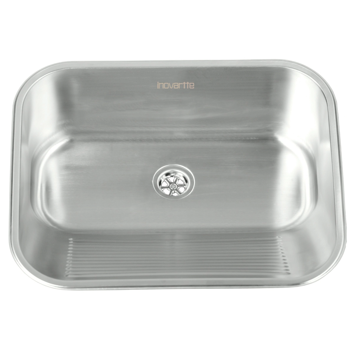 Cuba Tanque 53x43 cm Aço Inox 304 Lavanderia Área de Serviço com Válvula Inovartte ICB16