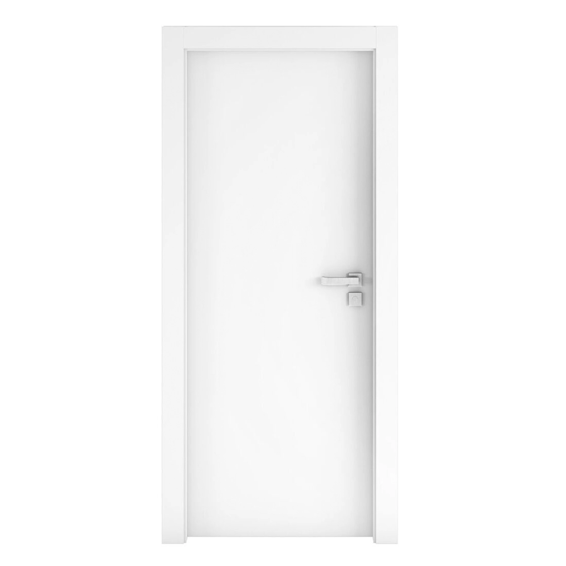 Kit Porta Madeira de Giro Esquerdo Branco 210x60cm Sarrafeada com Batente Lisa Concrem Wood