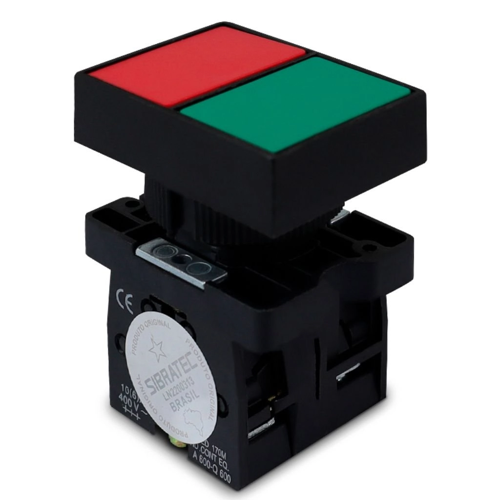 Botao 22mm Duplo Plastico Sem Sinalizacao 1na 1nf Xb2 El8325 Sibratec