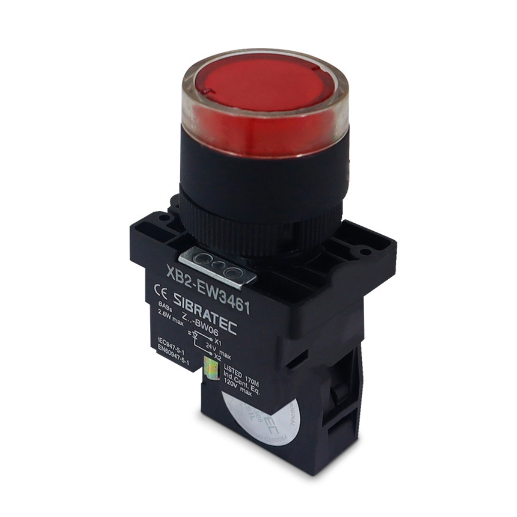 Botão De Impulso Iluminado | Plástico | Ew3461 | 220vca | Vermelho | 1nf