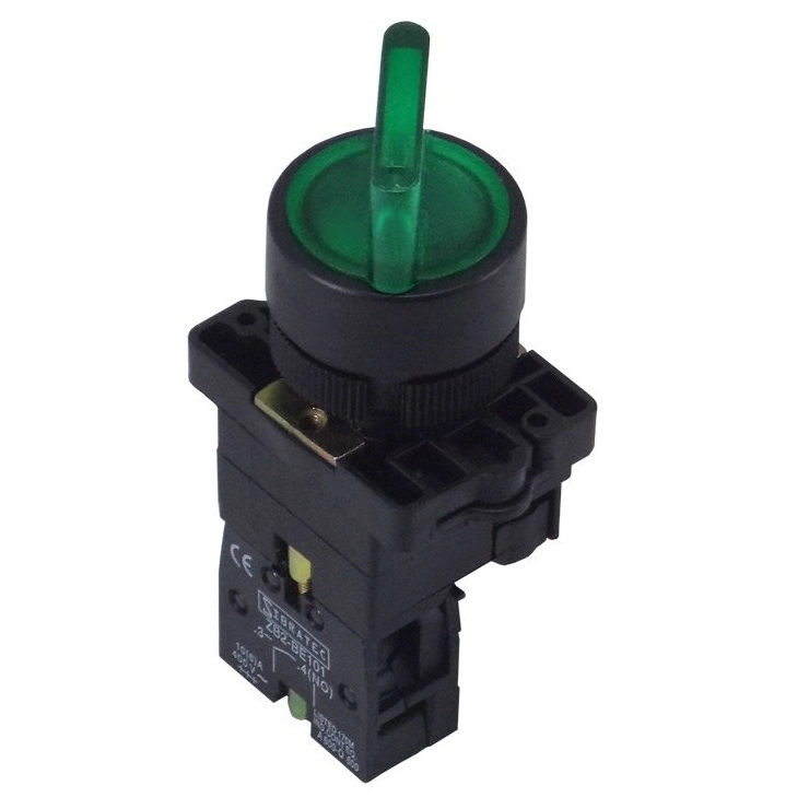 Comutador Iluminado 2 Posições Fixas 1na Verde 24vca/vcc