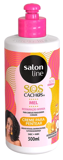Creme para Pentear SOS Cachos Mel Cachos Intensos Salon Line 300g