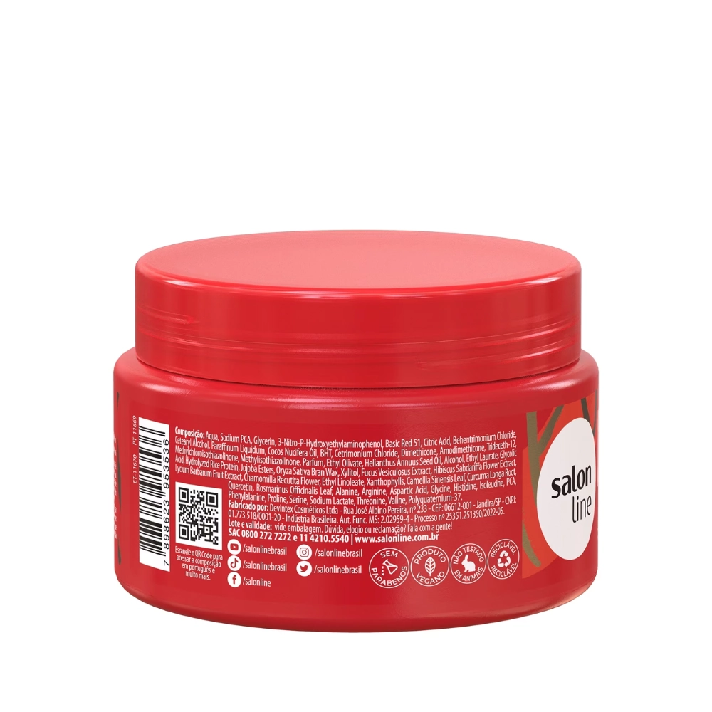 Máscara Meu Liso Vermelho Super Vermelho Salon Line 300g