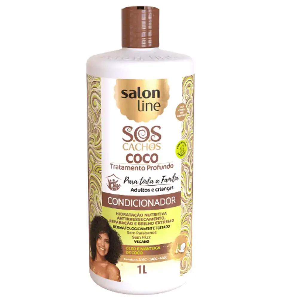 Condicionador SOS Cachos Coco Tratamento Profundo Salon Line 1L