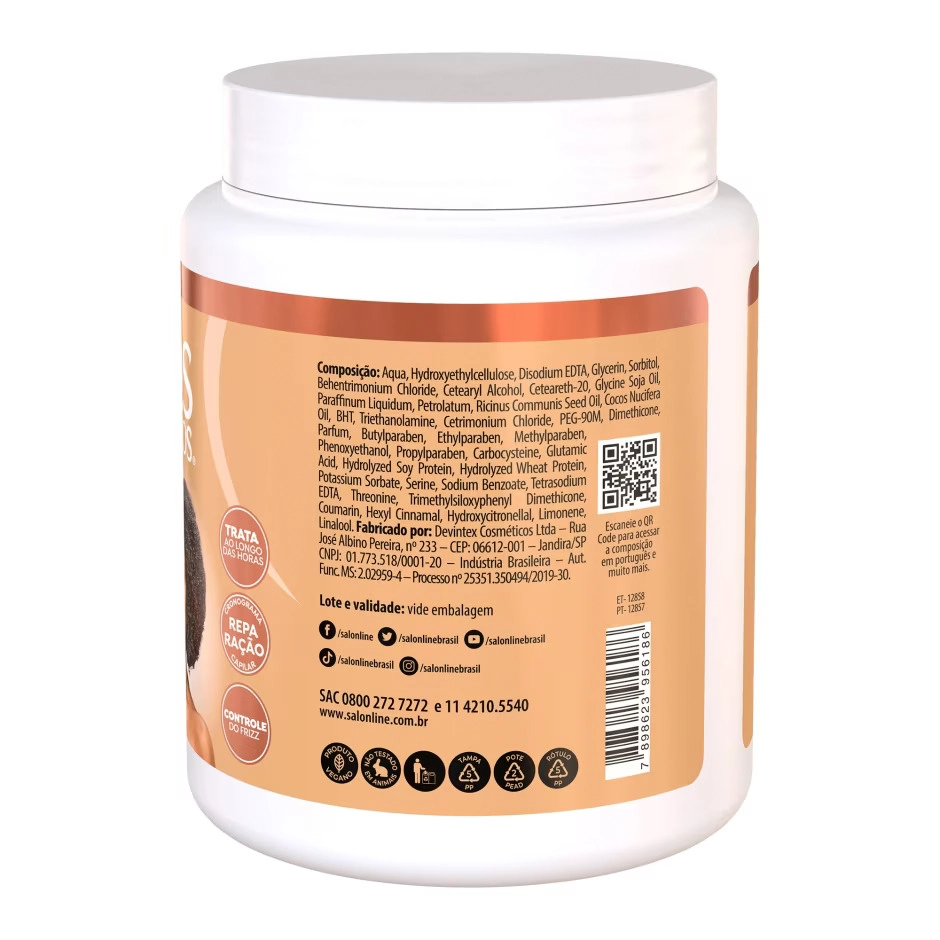 Creme para Pentear SOS Cachos Rícino e Queratina Salon Line 1kg