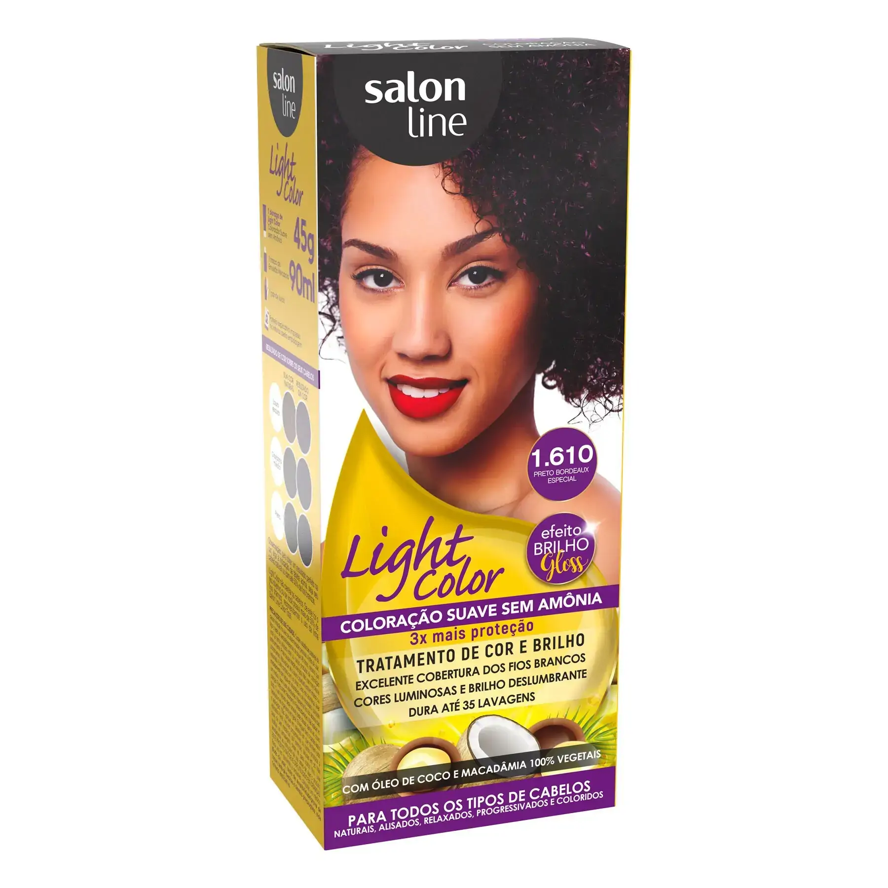 Coloração suave Light Color 1.610 Preto Bordeaux Especial Salon Line