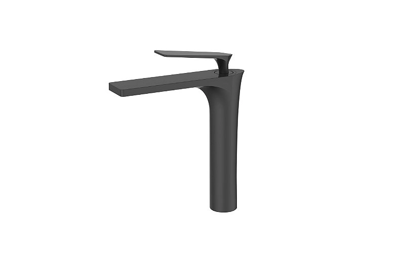 Torneira Monocomando Bica Alta Preto Fosco Luxo Banheiro Lavabo Inovartte IN39