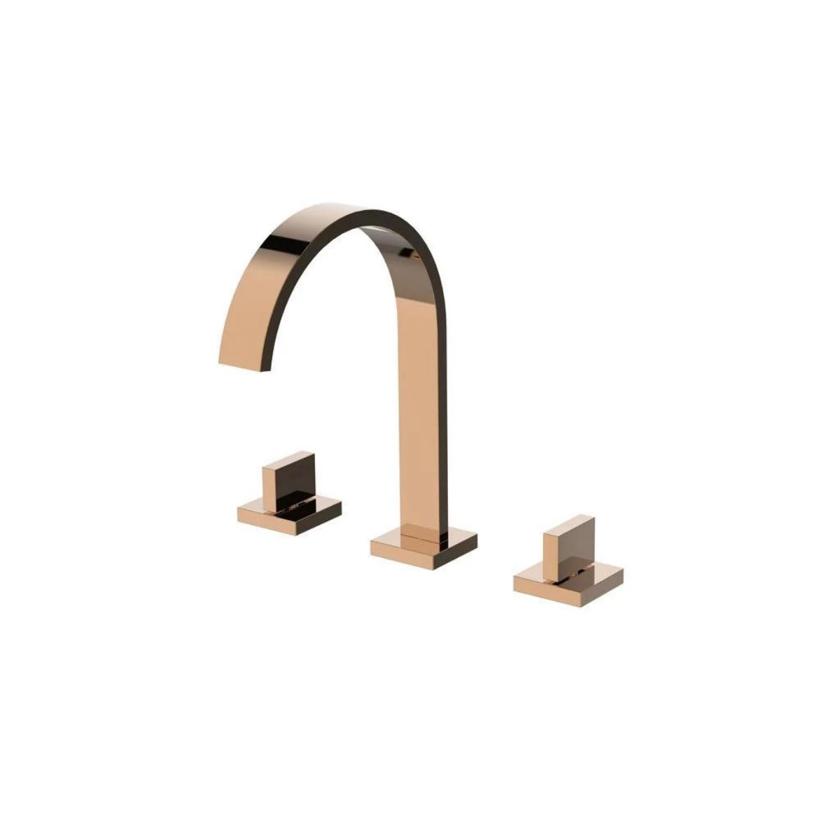 Torneira Misturador Duplo Comando Rose Gold Quadrada Para Banheiro Lavabo Inovartte In48