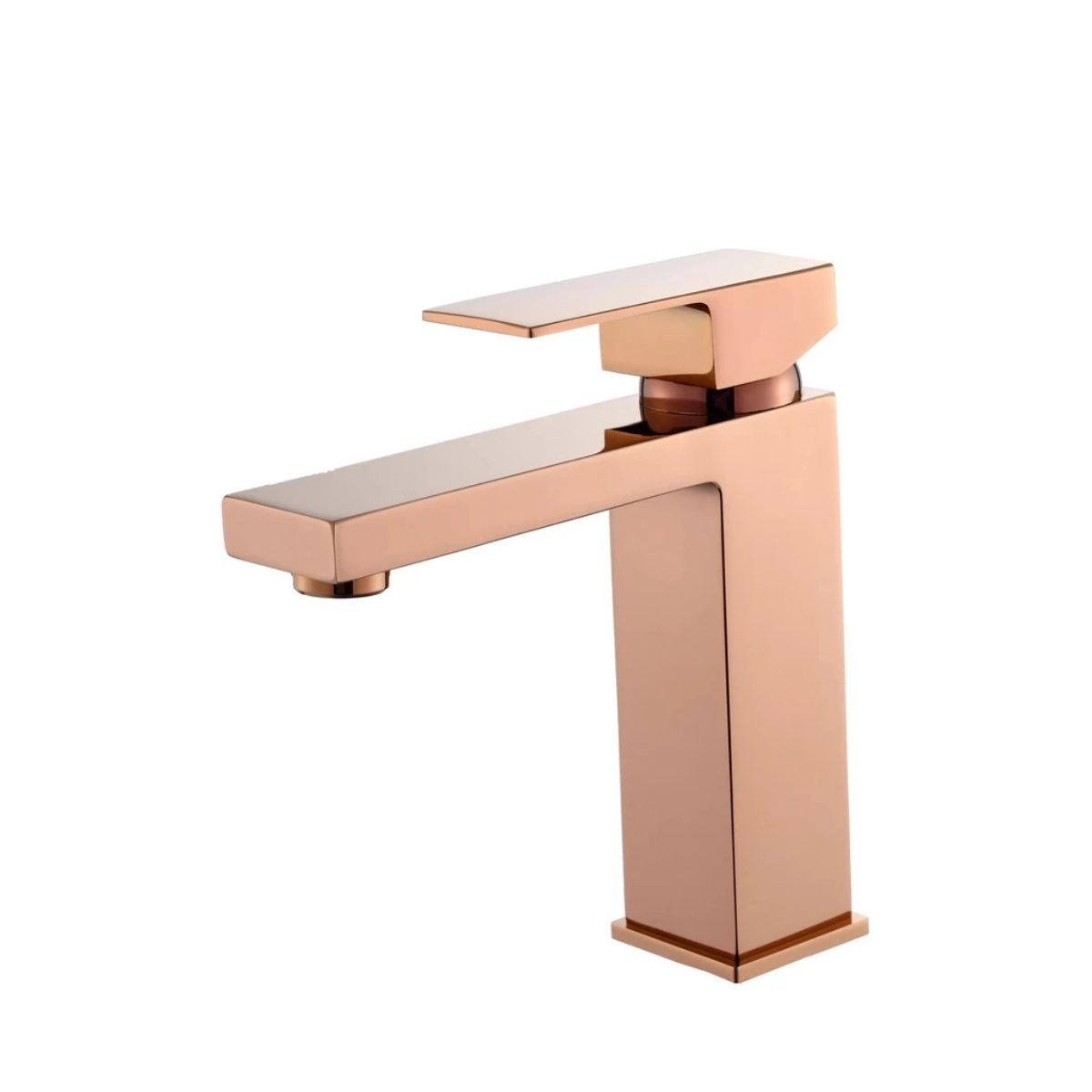 Torneira Monocomando Quadrada Bica Baixa Rose Gold Luxo Banheiro Lavabo Inovartte IN49