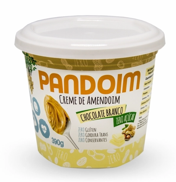 Pandoim Chocolate Branco Zero Creme De Amendoim 390g