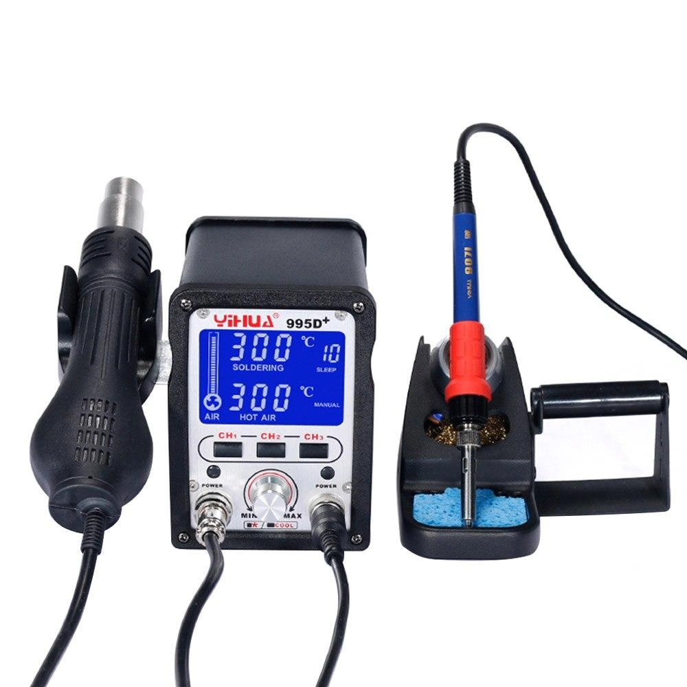 Estação De Retrabalho Com Visor Lcd 2 Em 1 Profissional Yihua 995d+