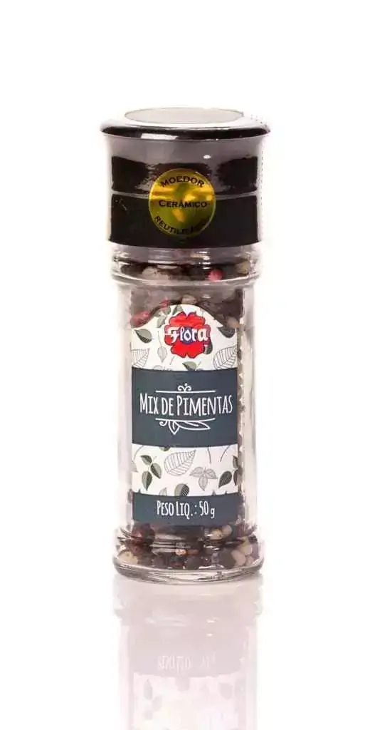 Mix de Pimentas em Grãos com Moedor Flora 50g
