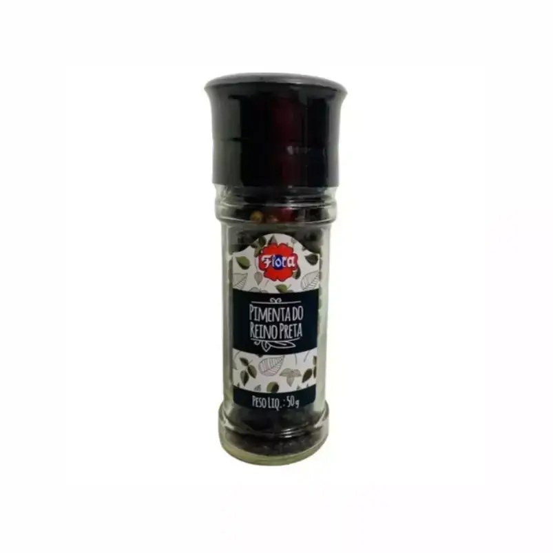 Pimenta do Reino Preta em Grãos com Moedor Flora 50g