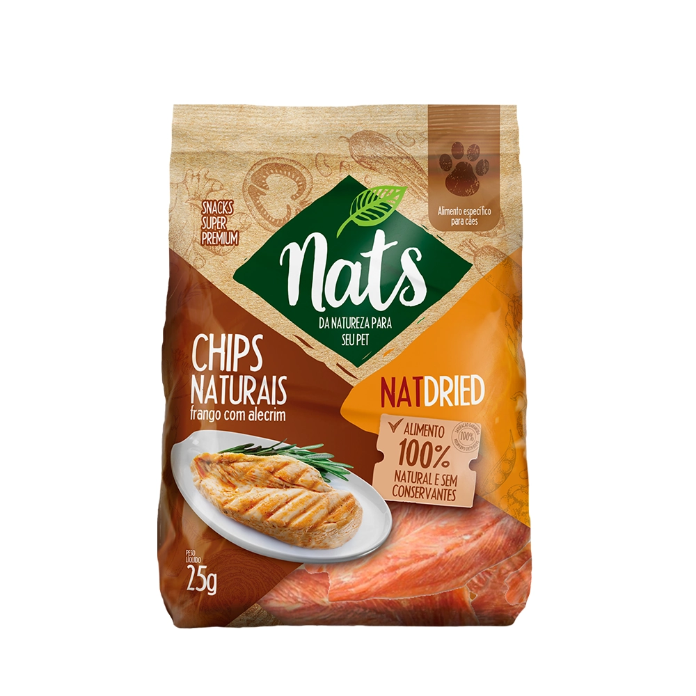 Snack Nats Para Cães Sabor Frango E Alecrim 25g