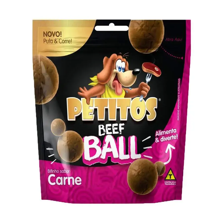 Snack Petitos Para Cães Beef Ball Sabor Carne