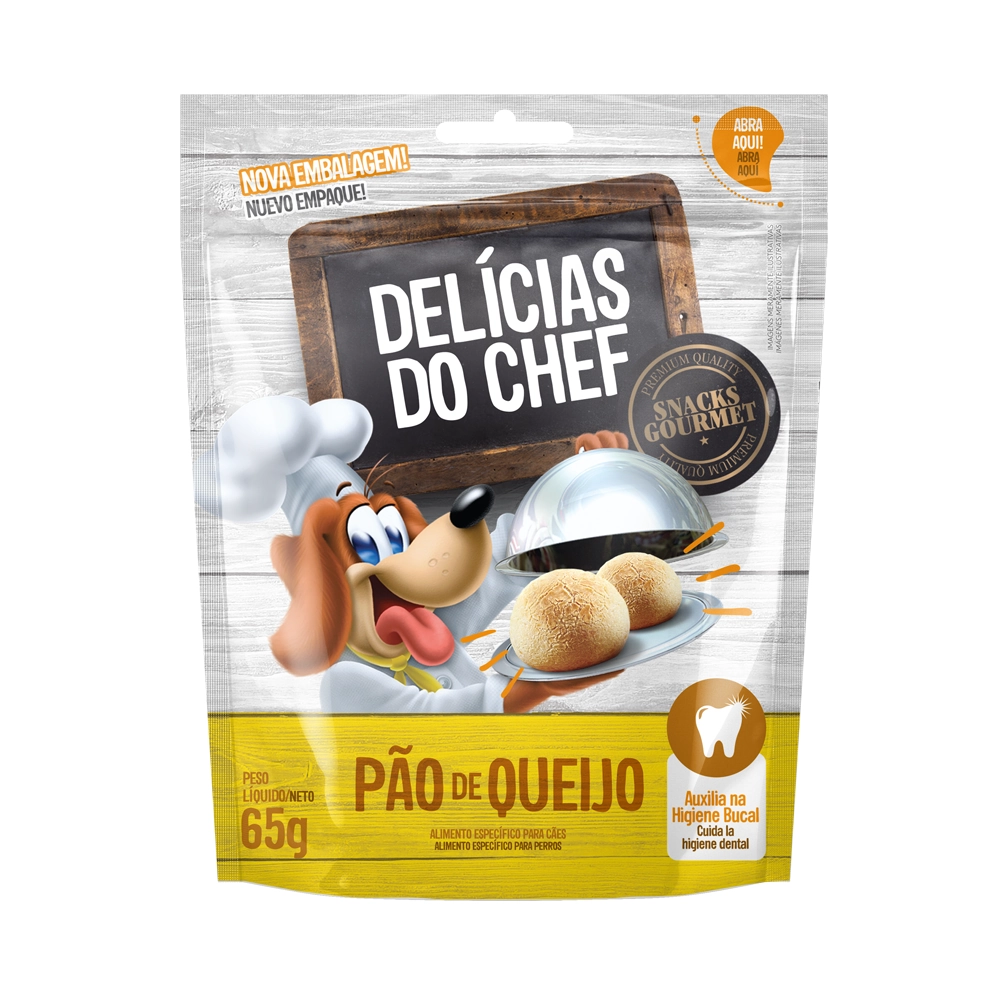 Snack Caes Petitos Chef 65gr Pao Queijo