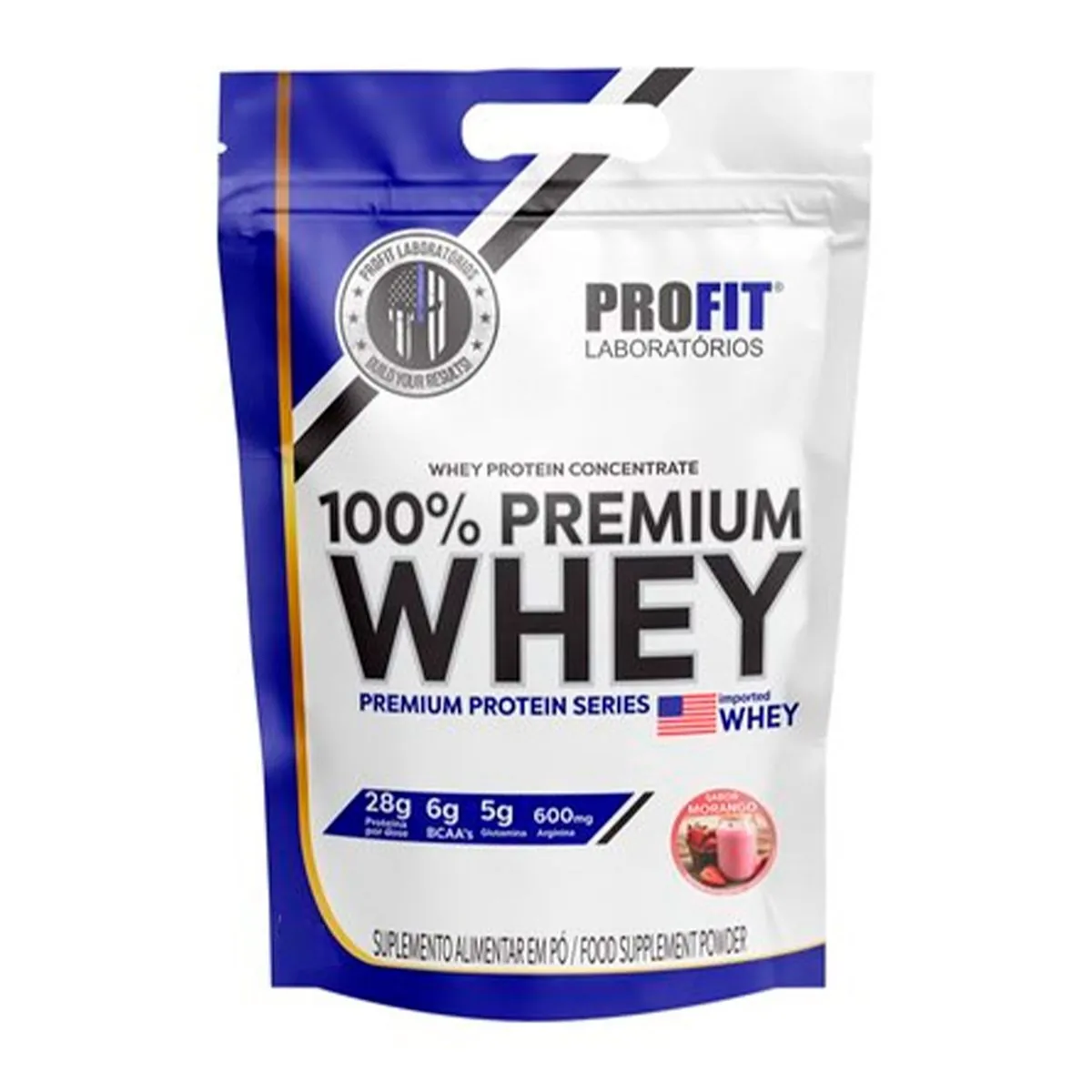 Whey Protein 100% Whey Premium 840g Morango Profit