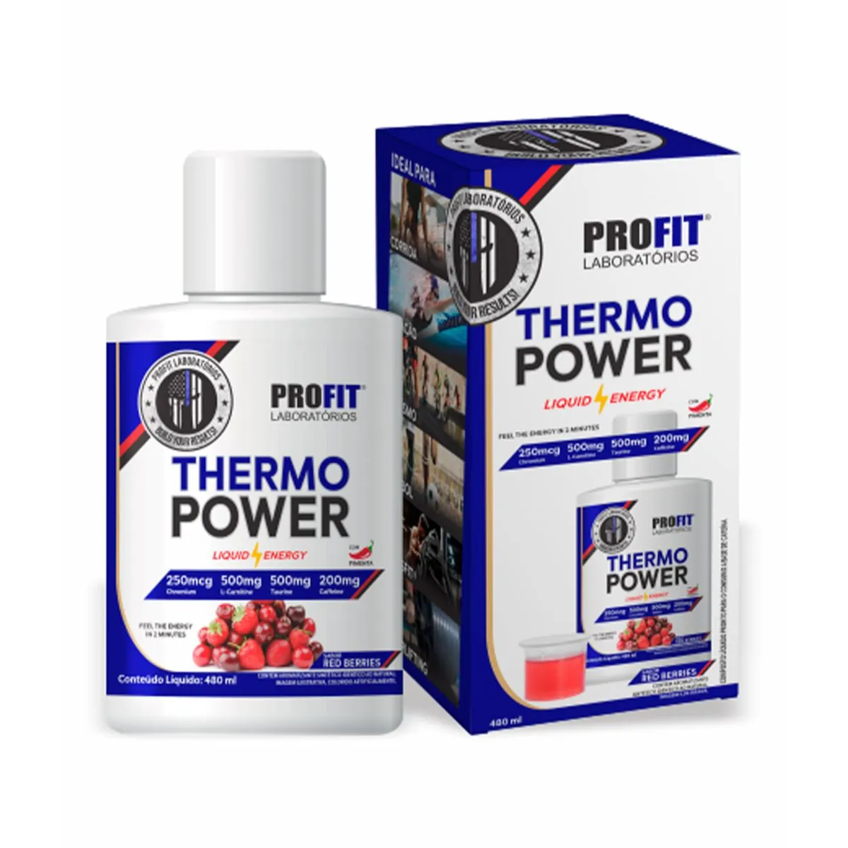 Termogênico Liquido Thermo Power 480ml Red Berry Profit