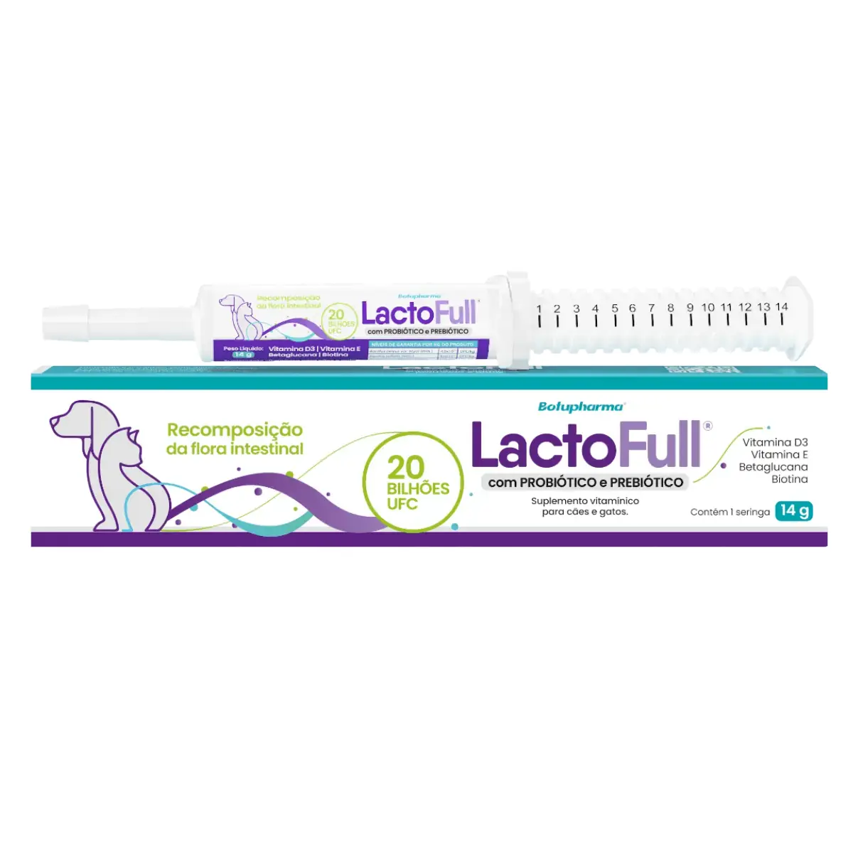 Suplemento Vitamínico para Cães e Gatos Lacto Full 14g