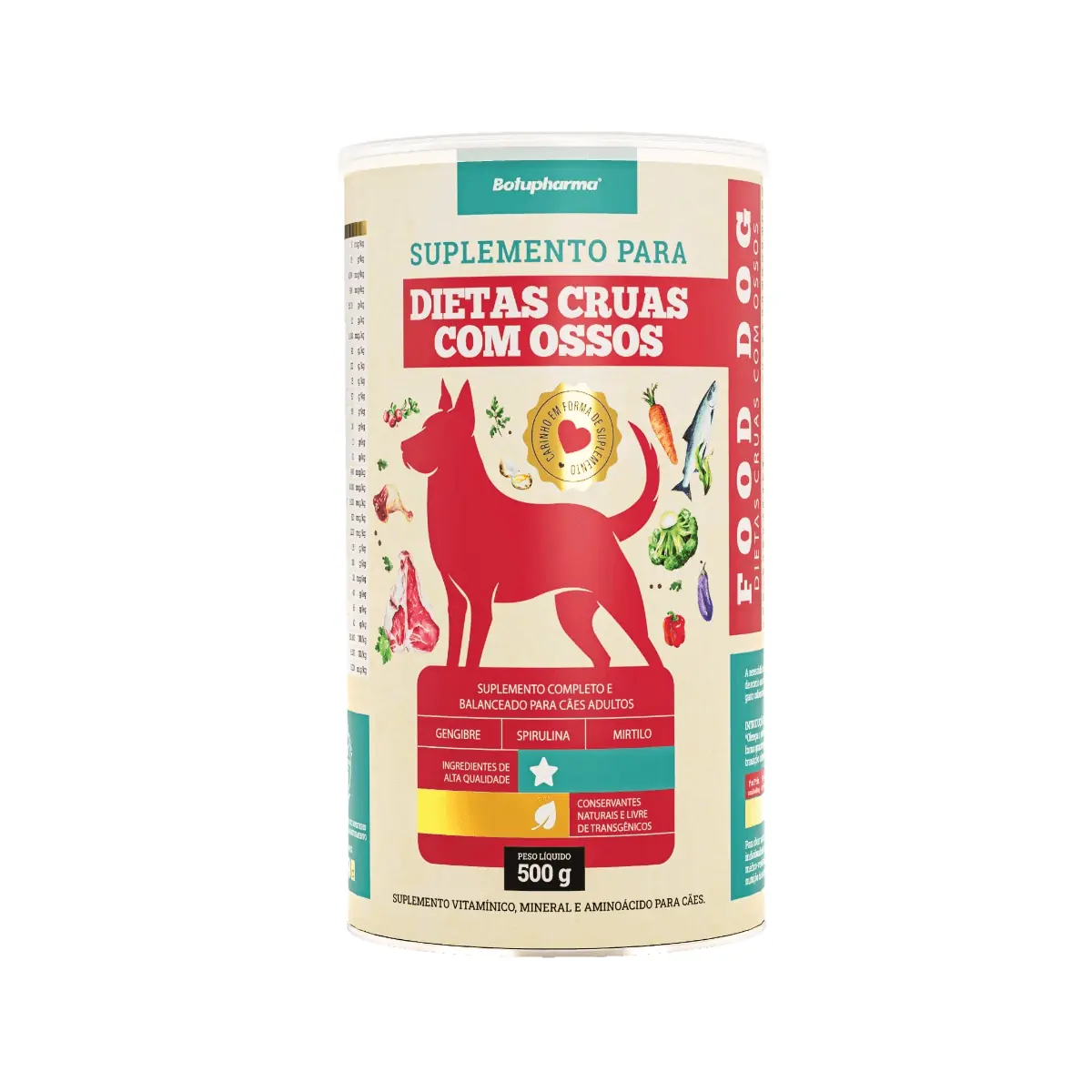 FOOD DOG DIETAS CRUAS COM OSSOS 500G PARA CÃES ADULTOS