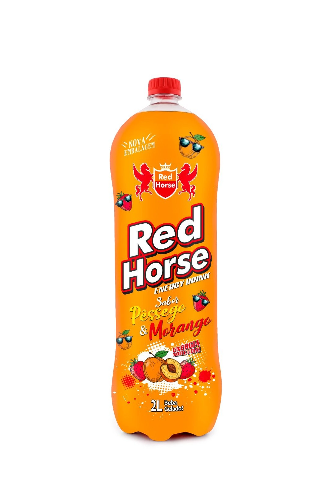 Energético De Pêssego E Morango Red Horse 2l