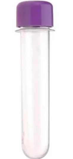 Tubete 13cm Aqua.transp.c/tam.roxa 10un Pt 10un