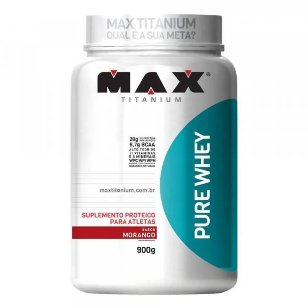 Pure Whey Morango 900g Max Titanium