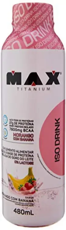 Iso Drink Morango C/ Banana 480ml Max Titanium