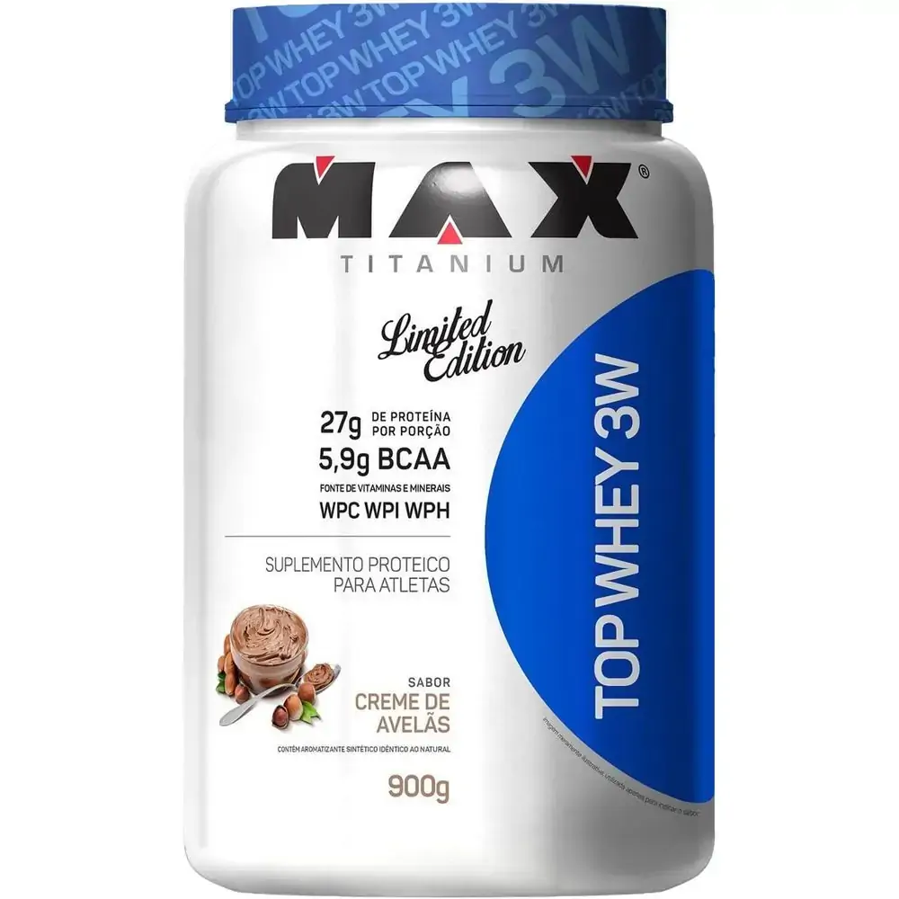Top Whey 3w 900g Creme Avela Max Titanium