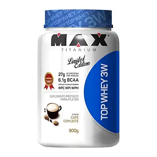 Top Whey 3w 900g Cafe Leite Max Titanium