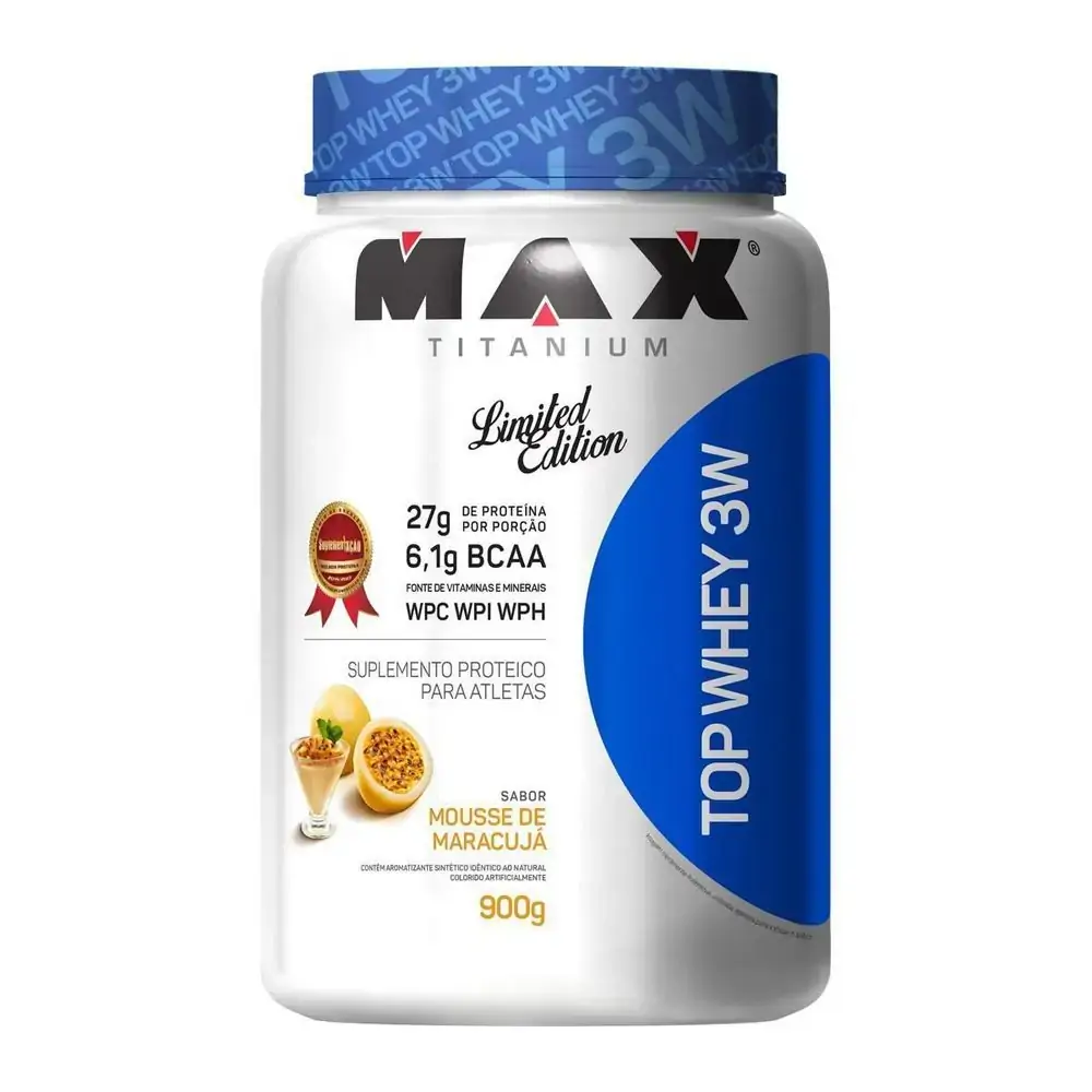 Top Whey 3w 900g Mousse Maracuja Max Titanium