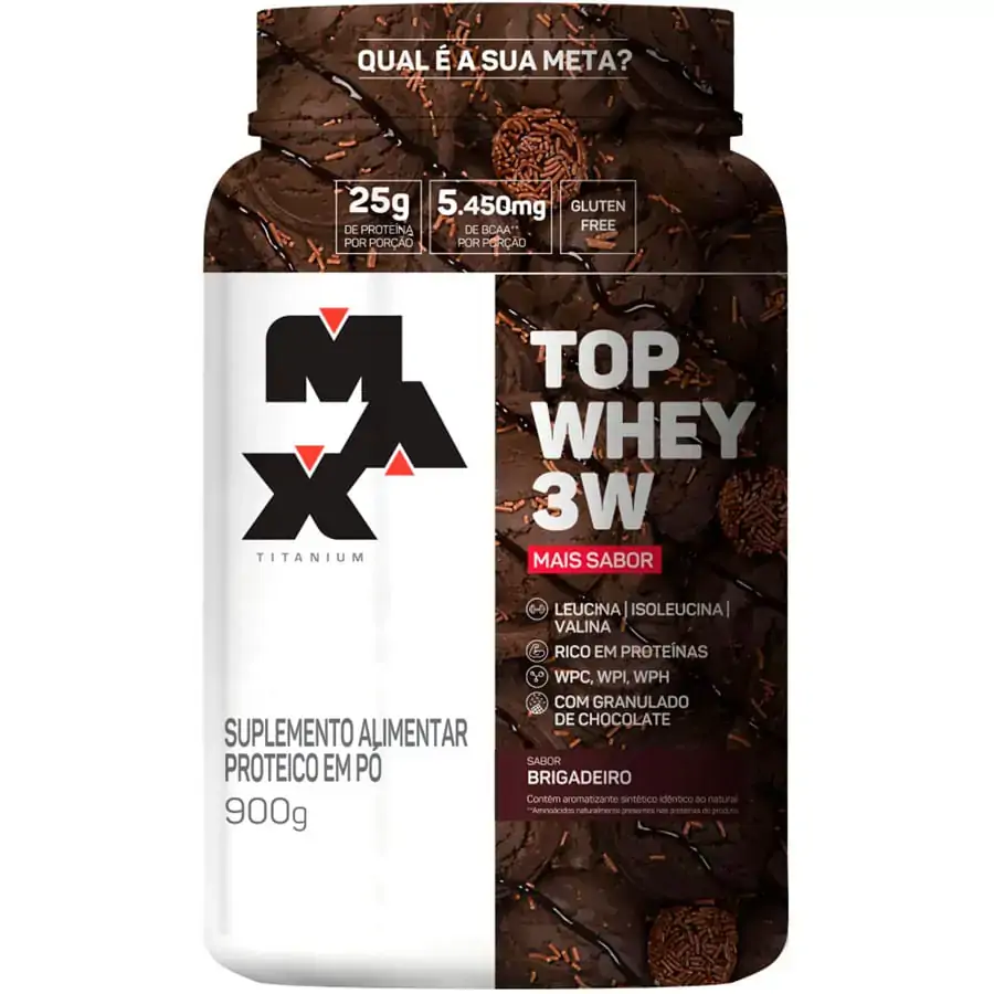 Top Whey 3w Mais Sabor 900g - Max Titanium - BRIGADEIRO - 900 G