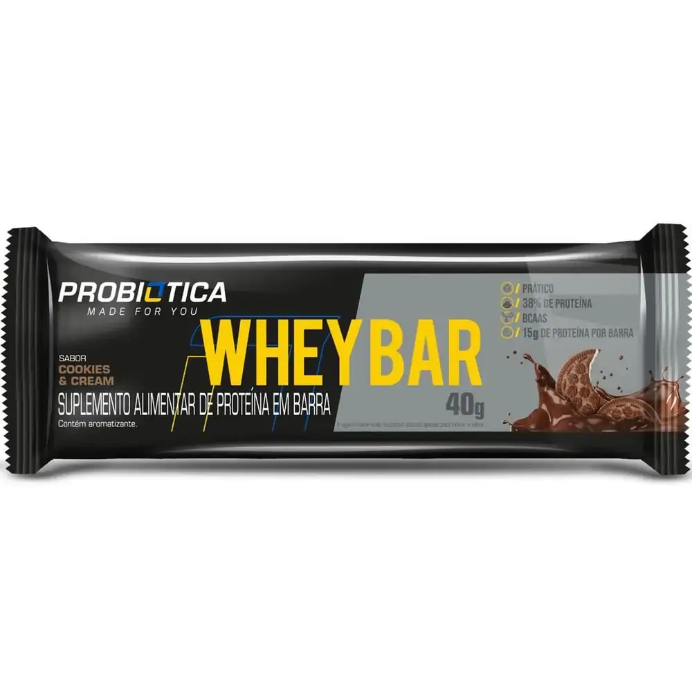 Whey Bar Whey Protein 24 Unidades Sabor Cookies Probiótica