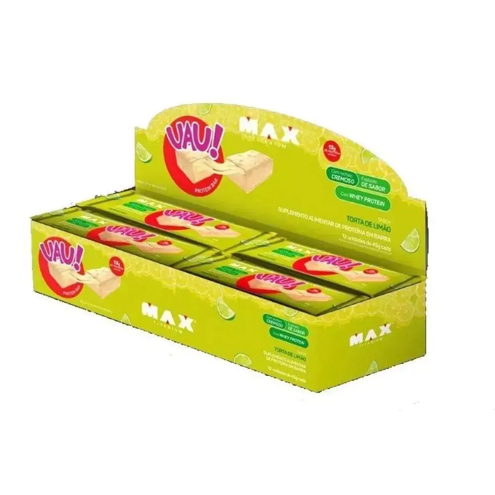 Uau Protein Bar (12un) - Max Titanium Sabor:Torta de Limão