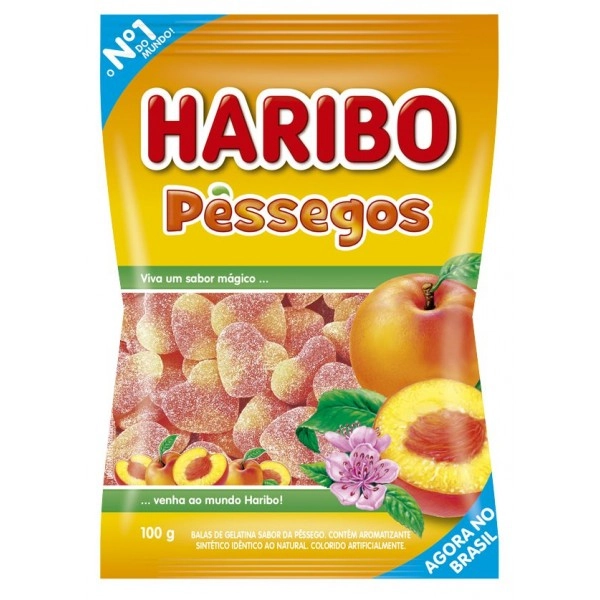 Bala Haribo 100g Pessegos